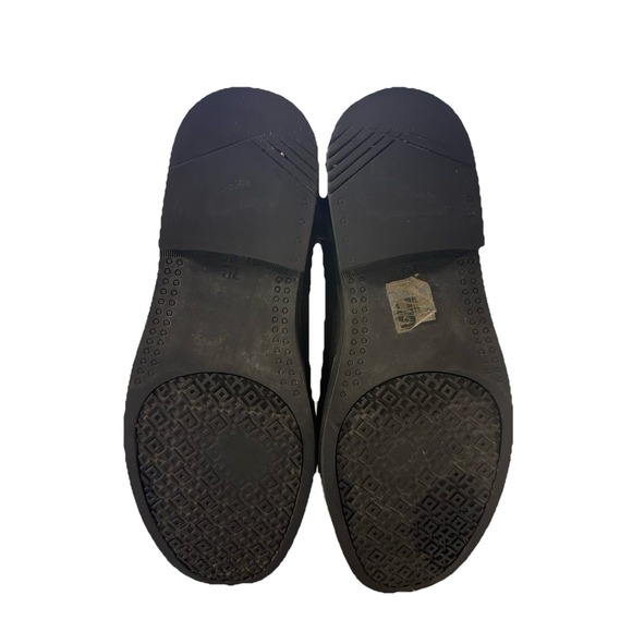 Tory Burch Womens Riding Rain Boots Size 7 Black Brown Logo Classic Rubber Tall - Picture 8 of 9